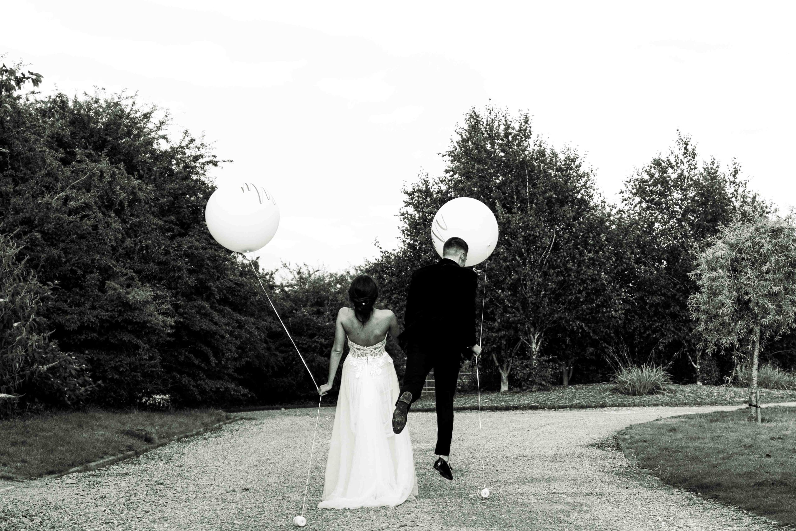 A fun and playful wedding photo