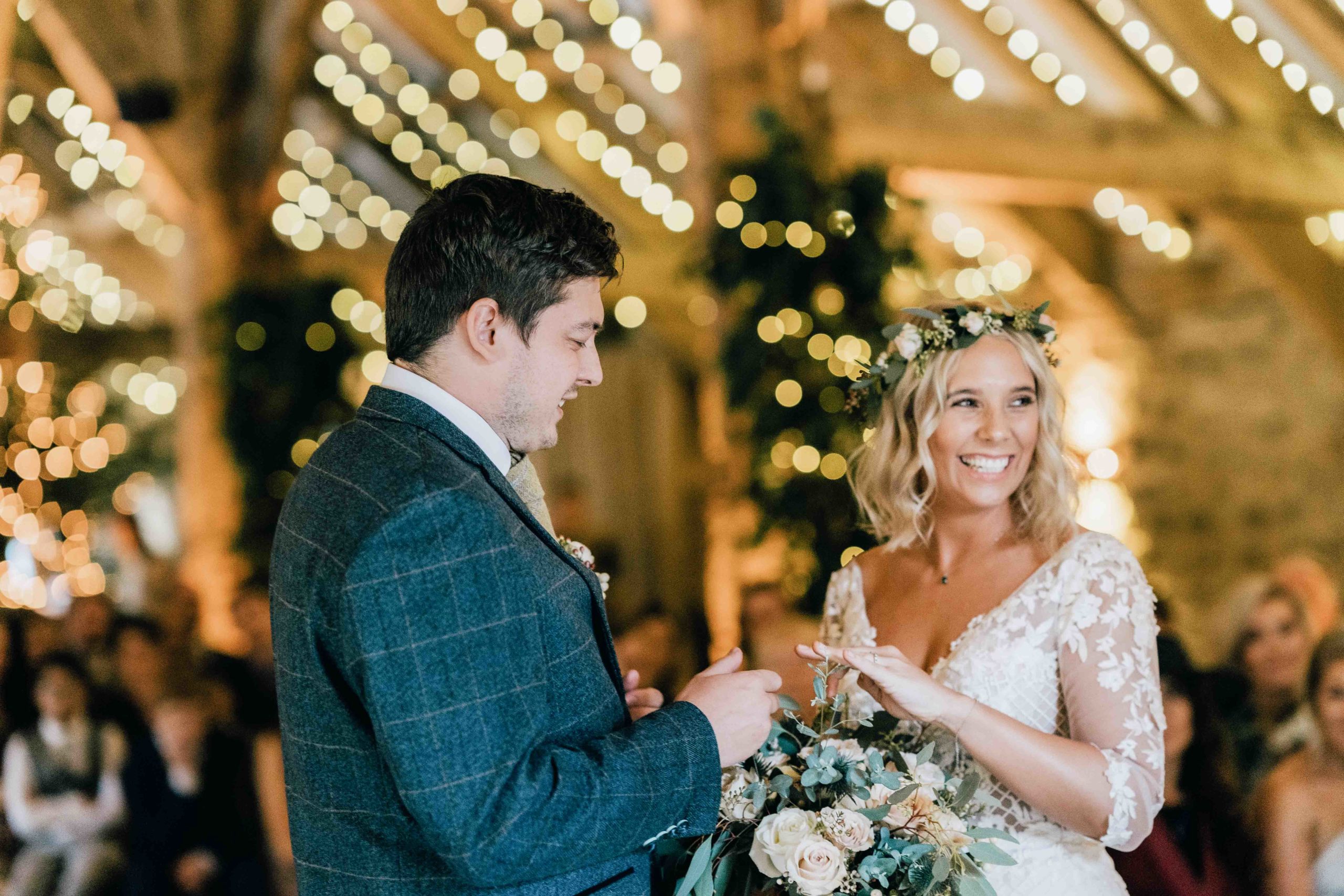 Wedding ceremony photograph at the Tithe Barn Bolton Abbey
