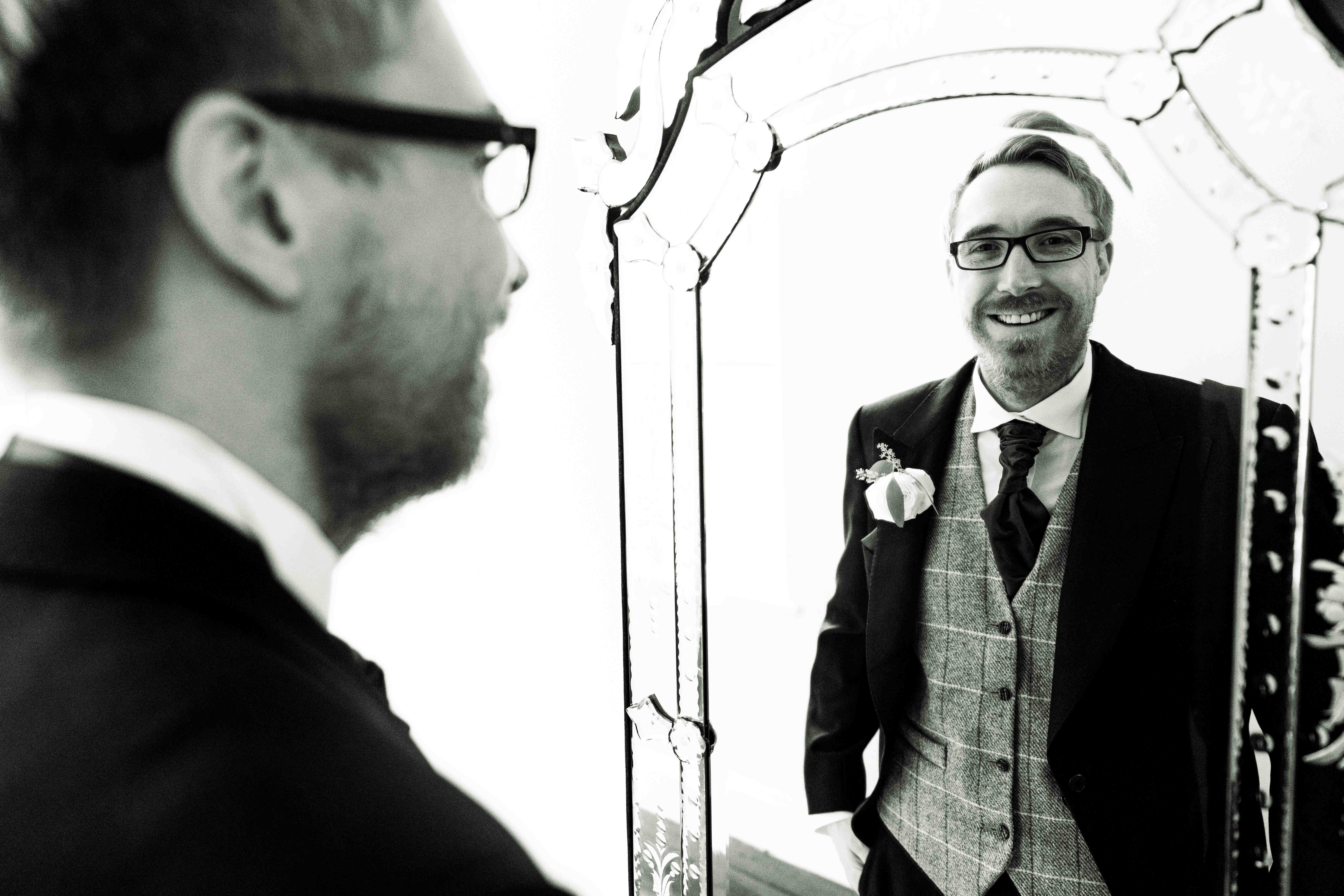 Nick before the ceremony York wedding
