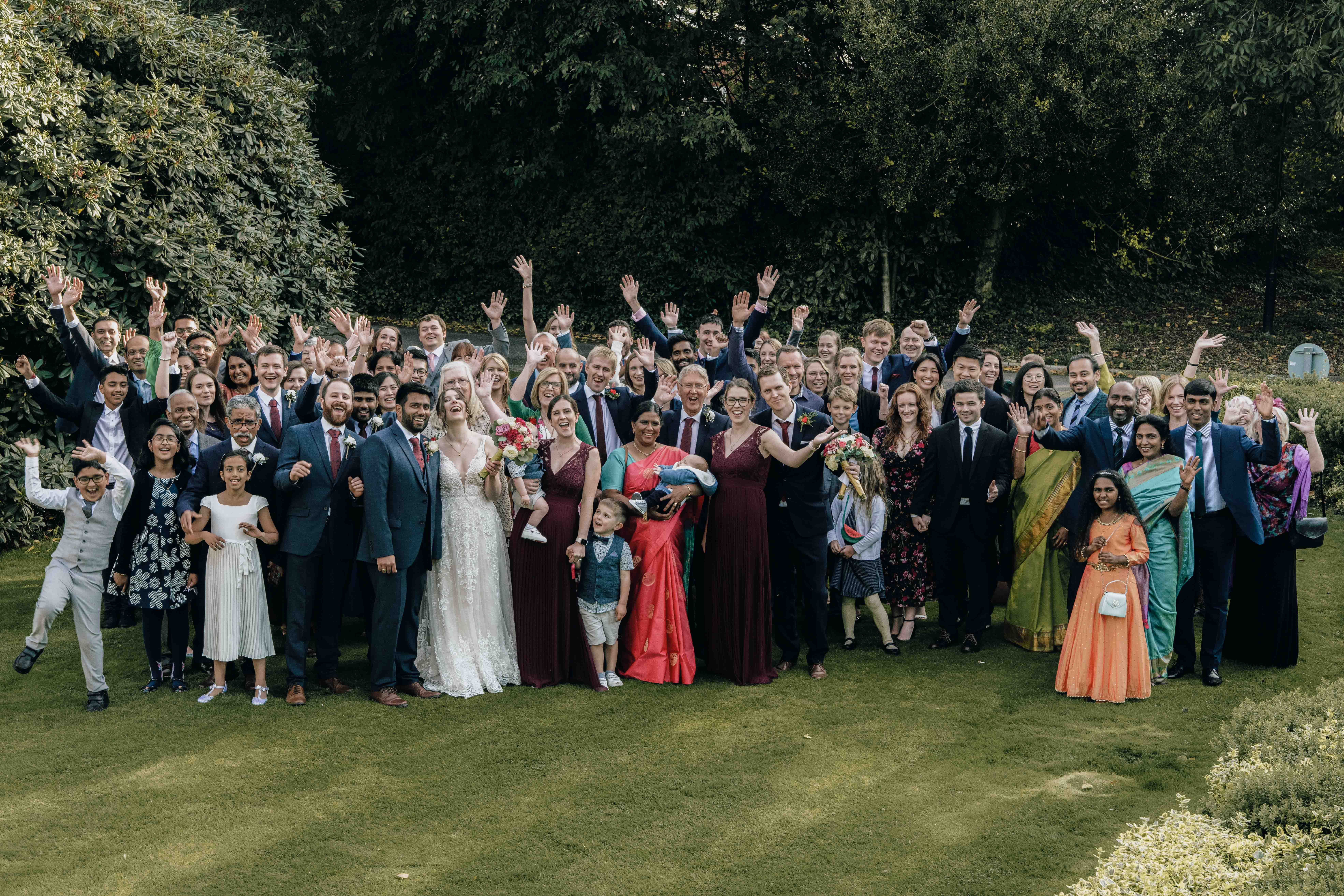 Group wedding photo in Leeds, Yorkshire