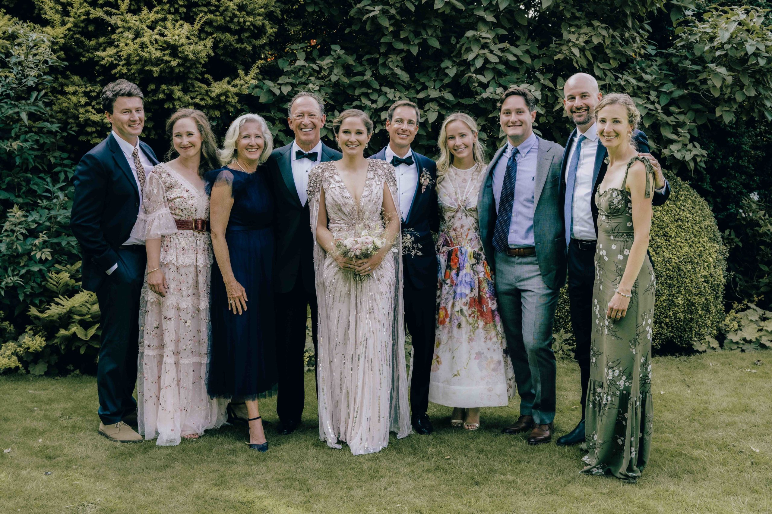 Family group wedding photos at Broughton Hall