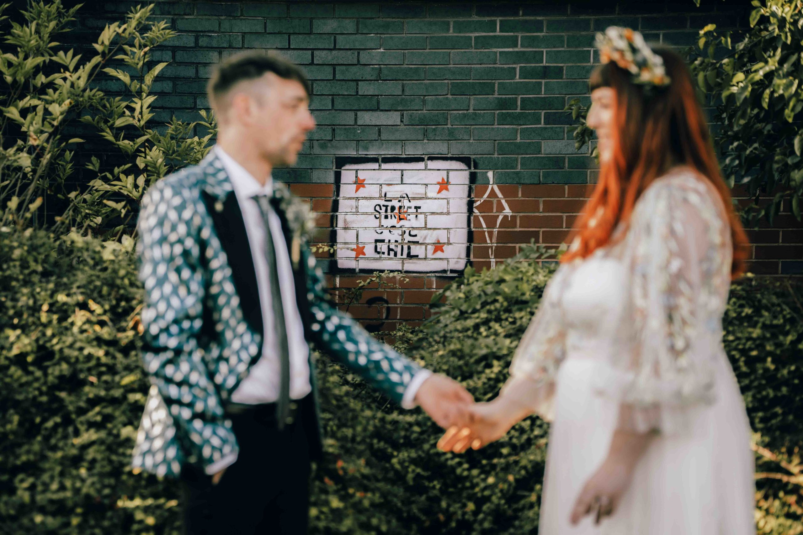 Alternative wedding portraits in Leeds