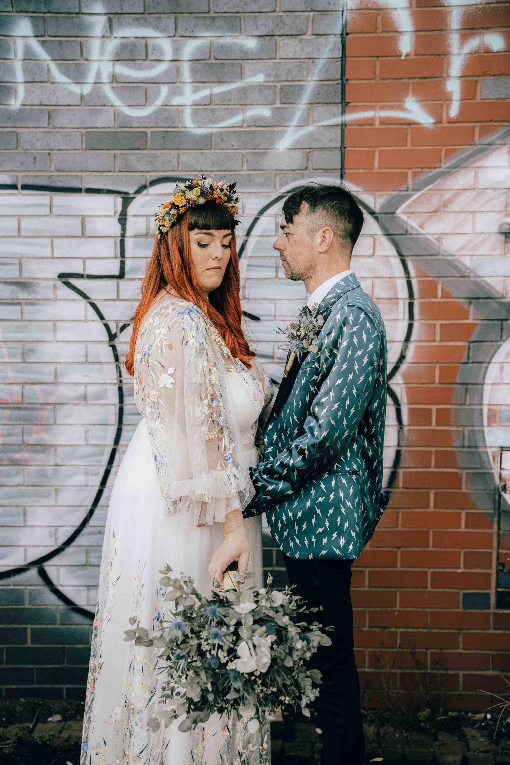 Industrial wedding portrait New Craven Hall in Leeds