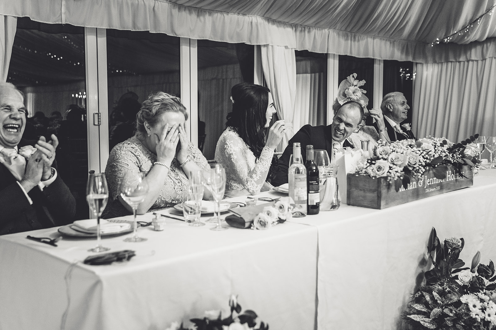 Funny moment with people laughing during speeches