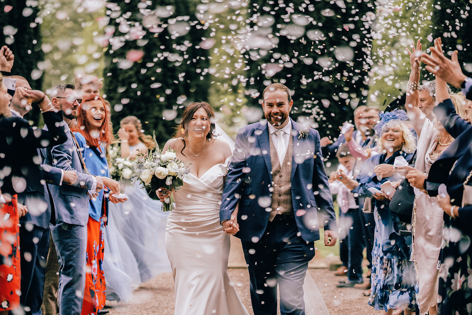 Beautiful wedding confetti photograph