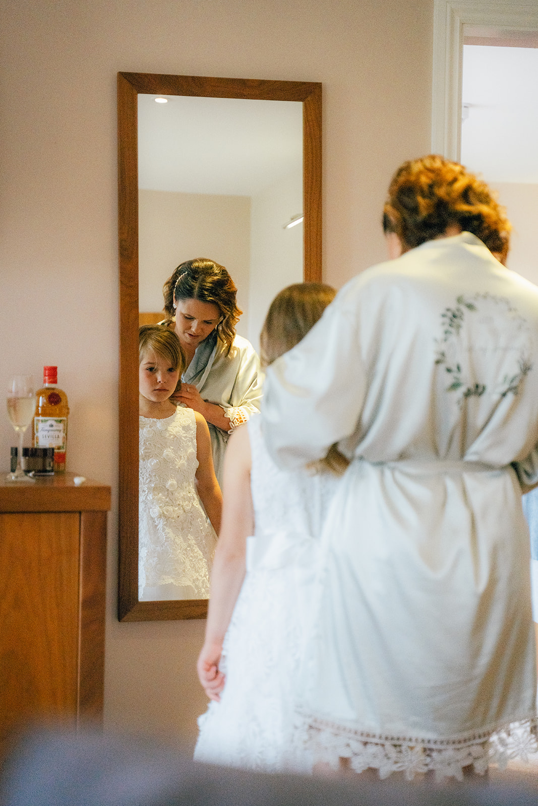 Wedding photographs of bridal prep at the Coniston Hotel