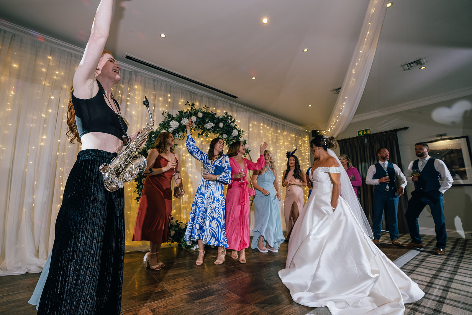 Wedding photographs of dancing at the Coniston Hotel
