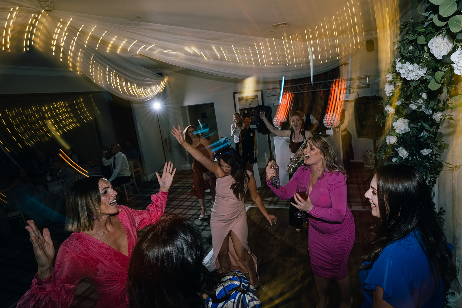 Wedding photographs of dancing at the Coniston Hotel