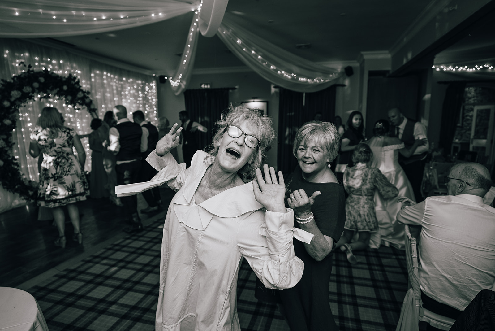 Wedding photographs of dancing at the Coniston Hotel