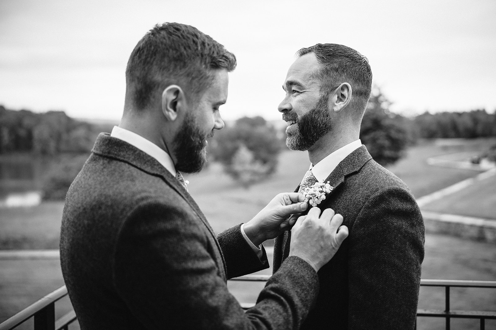 Wedding photographs of Groom prep at the Coniston Hotel