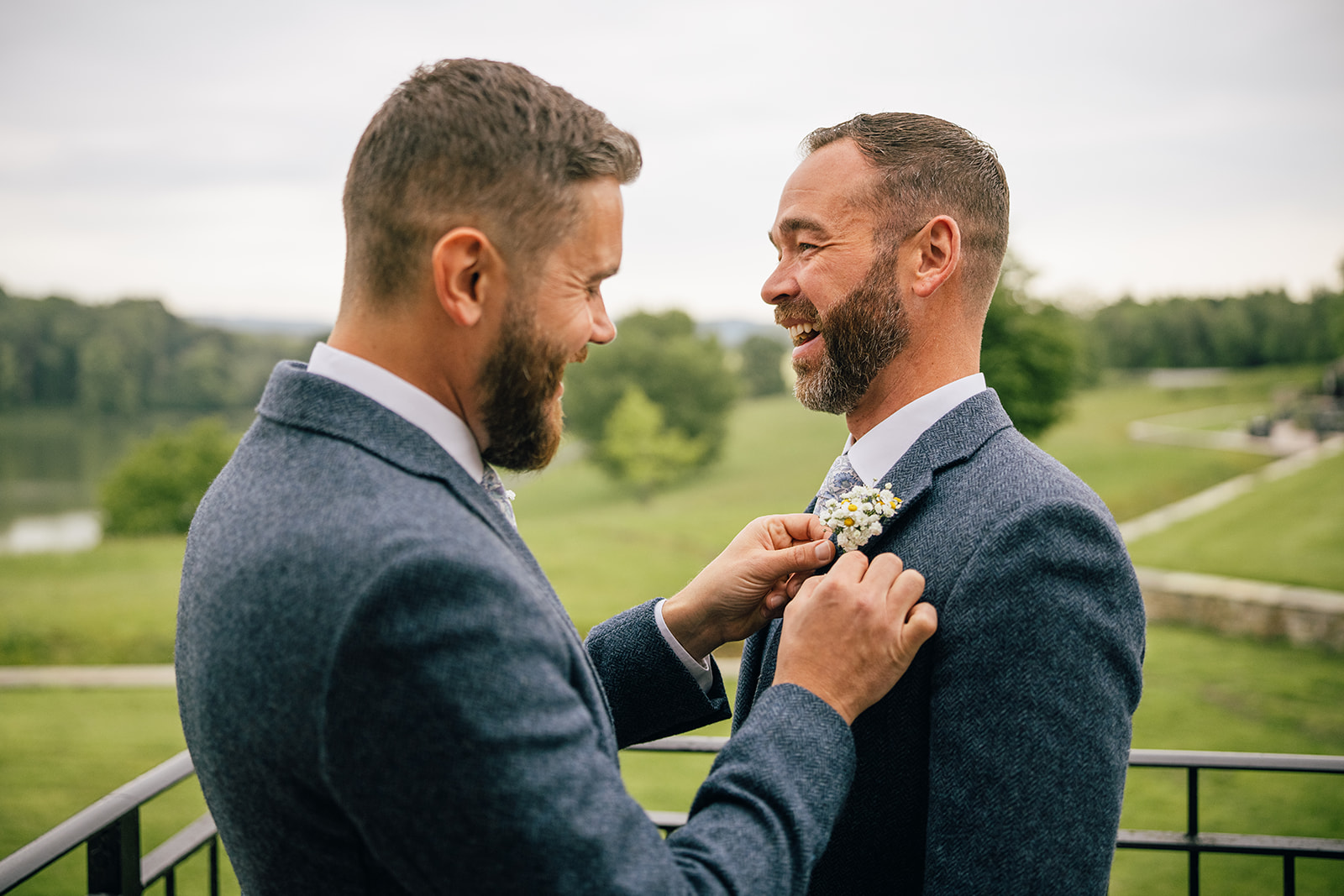 Wedding photographs of Groom prep at the Coniston Hotel