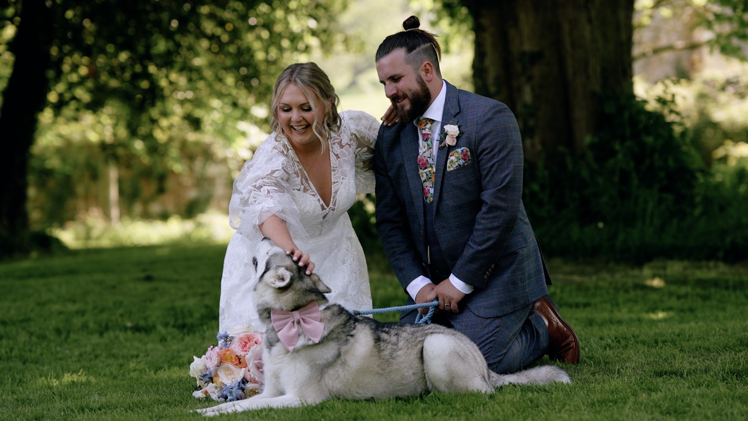 Wedding celebrations at Jervaulx Abbey near Ripon